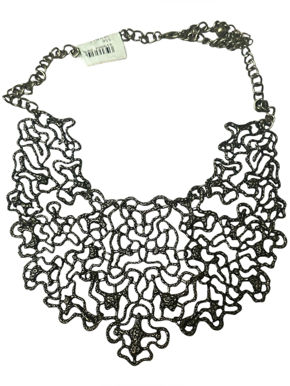 Statement Black Filigree Bib Necklace - Women Jewelry